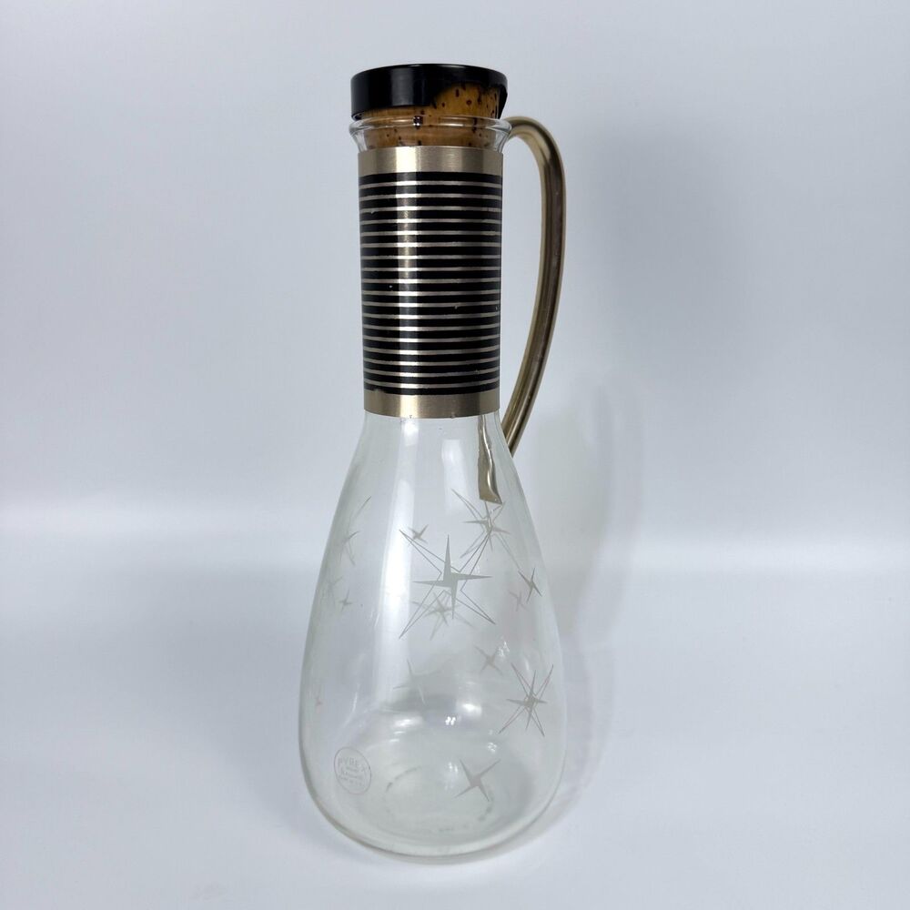 Vintage Mid Century Modern Atomic Starburst Pyrex MCM Coffee Carafe Pitcher Star